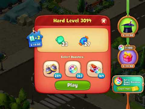 Gardenscapes Level 3094 With No Boosters - Hard Level