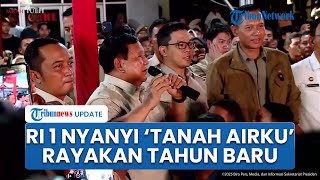Momen Haru Prabowo Nyanyikan Lagu 'Tanah Airku' Rayakan Tahun Baru Bersama Pengungsi di Tapsel