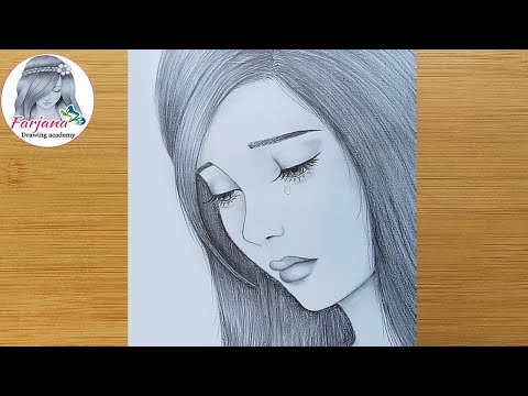 How to draw a sad girl for beginners || Face drawing|| Pencil sketch || üzgün bir kız nasıl çizilir