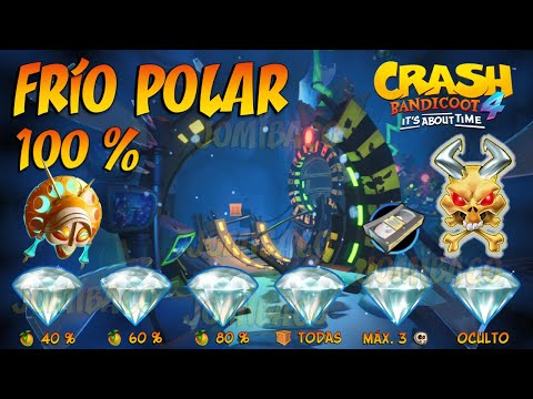 Crash Bandicoot 4 Frío Polar / Con la Mente Fría [Todas las Cajas y Gemas] Guía Reliquia Perfecta