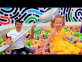 Nastya And Dad Have Fun In The Playgrounds And The Amusement Park For Kids