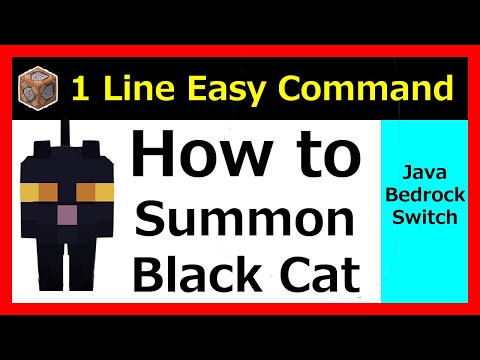 Easy Minecraft Commands - Easy 1 Line Command - How to Summon a Black Cat for Beginners [Java Bedrock Switch] Minecraft