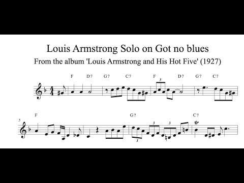 Louis Armstrong Solo transcription - Got No Blues (Louis Armstrong and His Hot Five - 1927)