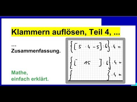 Klammern auflösen, Rationale Zahlen, Zusammenfassung, Klasse7, Teil4