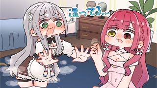 【手描き】おしりが湿っていることがバレて恥ずかしがるノエル団長【白銀ノエル/宝鍾マリン/雪花ラミィ/hololive/切り抜き】