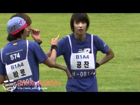 110827 B1A4 after racing 200m walking relay  in Idol Sport Day