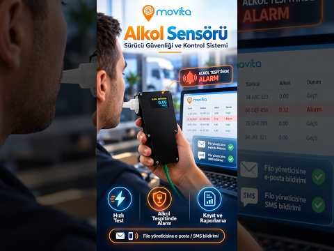 Movita Alkol Sensörü | Sürücü Alkol Kontrolü, Anlık Alarm ve Filo Takibi