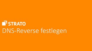 DNS-Reverse festlegen | STRATO Tutorial