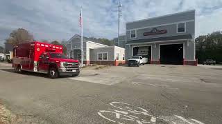 Goffstown NH Tower 1 and Ambulance 1 responding to a smell of smoke in the area 9/23/2025