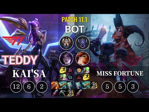 T1 Teddy Kai'Sa vs Miss Fortune Bot - KR Patch 11.1
