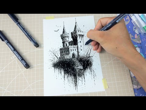 Gothic Castle Drawing