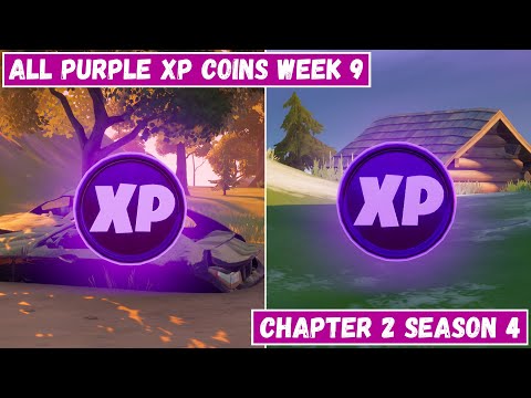 All 2 Purple XP Coins Locations Week 9! - Purple Power Punch Card Fortnite Chapter 2 Season 4