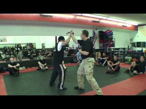 Guro Roger Agbulos demonstrating thrusting drill