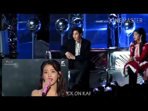 Exo react to IU MMA 2017