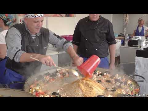 Italian Seafood Rice Risotto. Cooking Great Street Food