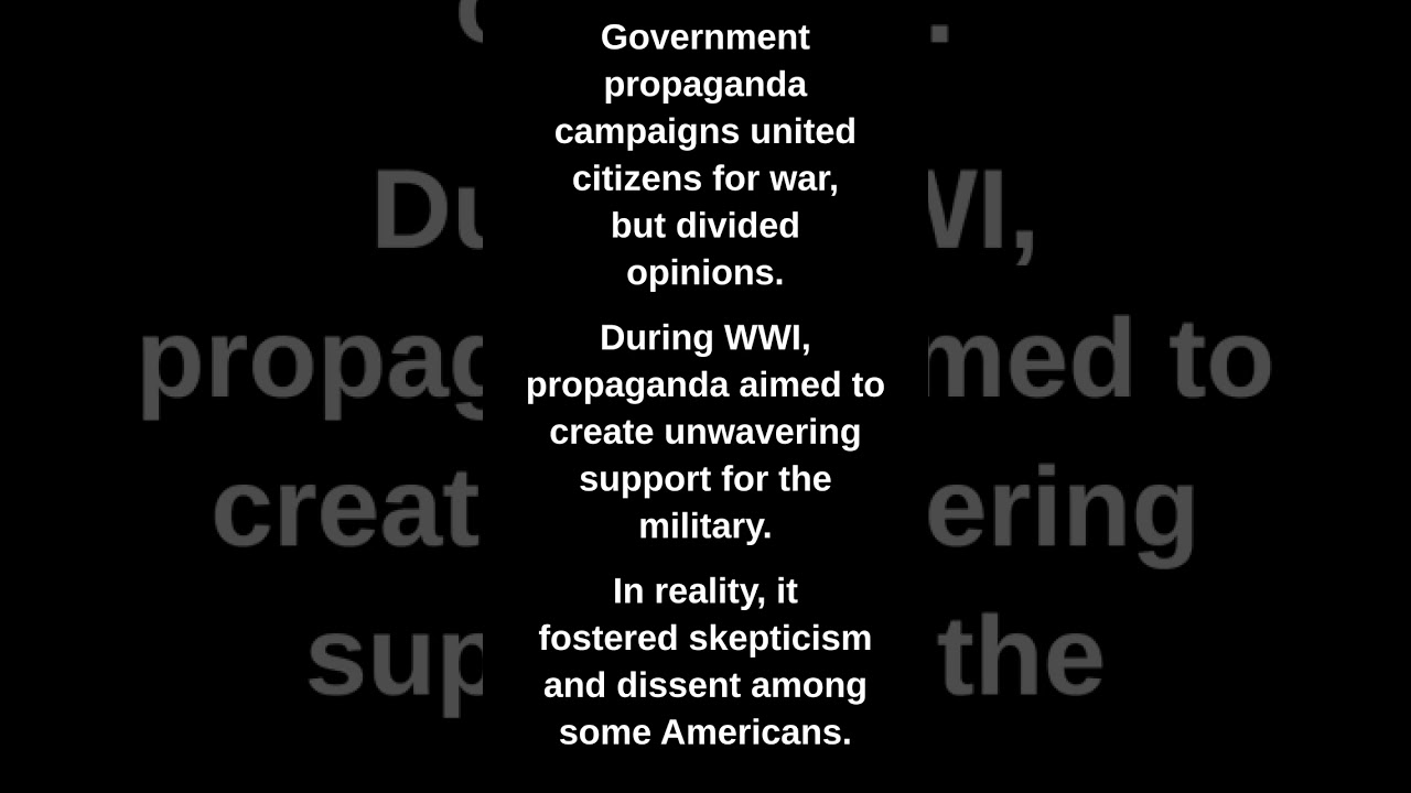 Government propaganda campaigns united citizens for war, but divided opinions.
