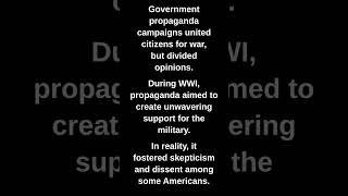 Government propaganda campaigns united citizens for war, but divided opinions.