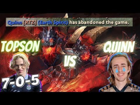 Topson Primal Beast Mid vs Quinn Earth Spirit! 13 Minutes GG!