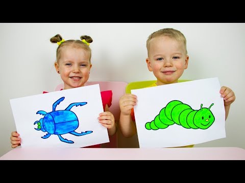 Gaby and Alex Learns colors and names of fruits. Educational video compilation for Children