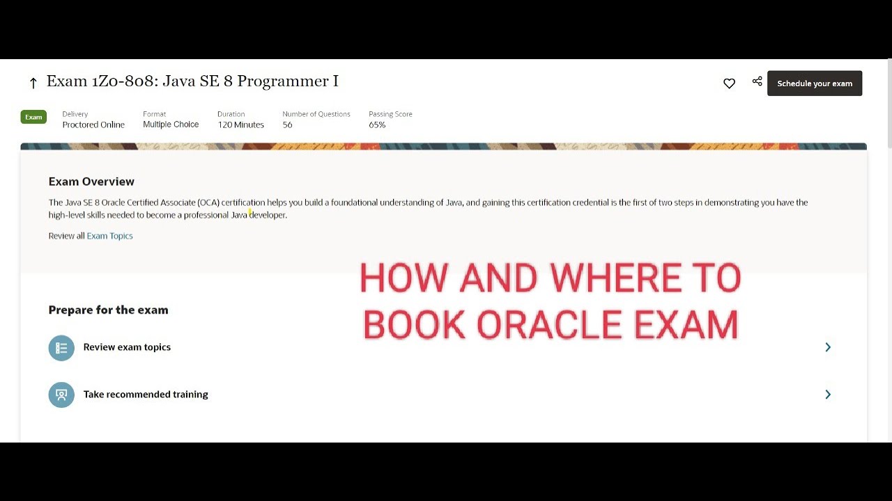 JAVA SE 8 PROGRAMMER - I  HOW TO SCHEDULE THE ORACLE EXAM 1Z0-808 || PATTERN OF ORACLE Certification