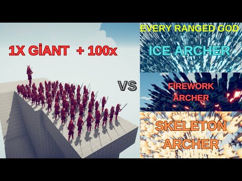 100x ARMY SAMURAİ + GİANT SAMURAİ VS EVERY RANGED UNİT /Totally Accurate Battle Simulator