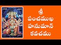 శ్రీ పంచముఖ హనుమాన్ కవచము తెలుగు పదమ�