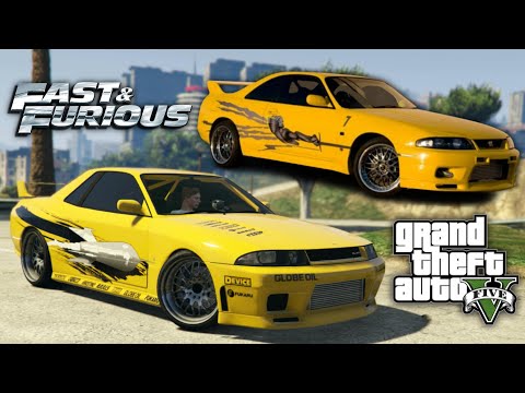 GTA 5: Leon's 'Fast and Furious' Nissan Skyline R33 GT-R - Annis Elegy Retro Custom REPLICA BUILD!