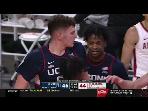 UConn Men's Basketball Highlights v. Alabama 11/25/2022 (PK85 Semifinals)