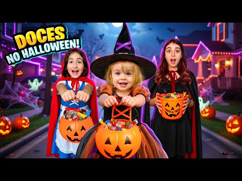 MINHAS FILHAS pediram DOCES no HALLOWEEN nos ESTADOS UNIDOS! DOCES ou TRAVESSURAS? Pai Também Vloga
