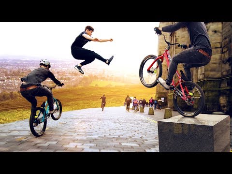 Bike vs Parkour Race through Edinburgh Scotland! 8K!