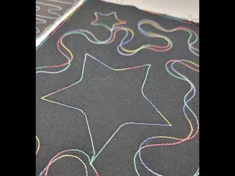 My first attempt at using the Amanda Murphy Star Ruler Set! Free hand Ribbon Longarm quilting