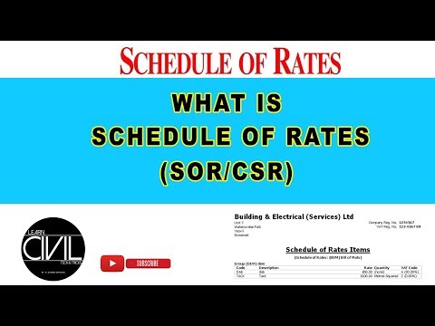 Schedule Of Rates | SOR/CSR | QSC - [HINDI]