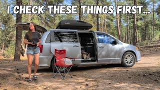 How I Choose My Campsites - Factors & Scenarios to Consider Before Staying | Van Life Camping Tips
