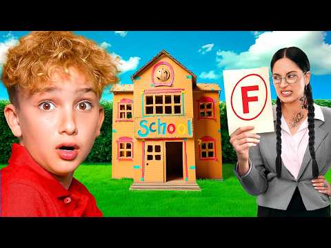 Vlad Survives STRICTEST TEACHER in Cardboard SCHOOL- Collection video with Vlad