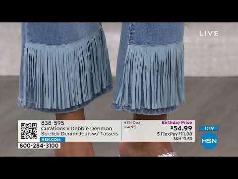 Curations x Debbie Denmon Stretch Denim Jean with Tassels