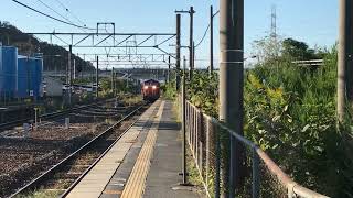 亀山配給DD51-1191号機+キハ120-16後藤出場回送石部駅通過シーン
