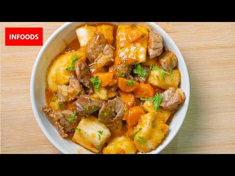 Cassava and Beef Stew Recipe | How to Cook Cassava and Beef | Infoods
