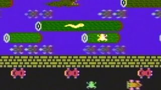 Frogger Atari 8 Bit 400 800 XL XE Gameplay