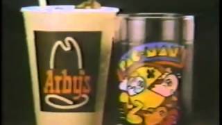 Arbys Pac Man Glasses Commercial - 80's -Vintage Advertising