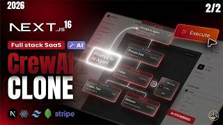 Build CrewAI Clone - Prompt To AI Agent with Next.JS 16, React, Tailwind CSS | Full-Course Nextjs