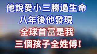 完結版！他說愛小三勝過生命。八年後他發現，全球首富是我，三個孩子姓傅！#情感故事 #為人處世 #老年生活 #米思故事 #深夜读书 #養老 #幸福人生 #晚年幸福