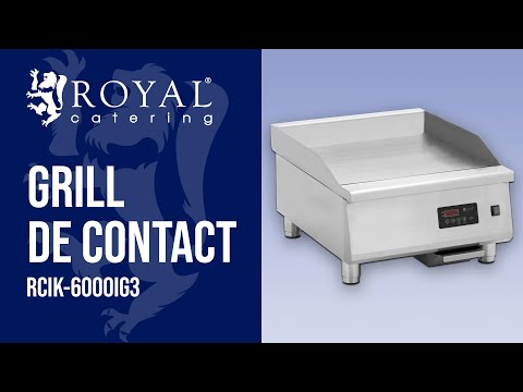 Vidéo - Grill de contact - 600 x 520 mm - lisse - 6000 W - Royal Catering