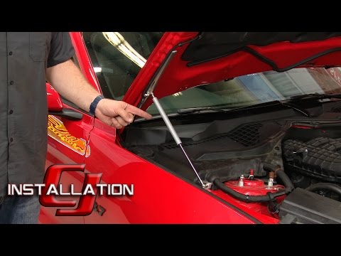 2015-2017 Mustang Drake Muscle Cars Hood Strut System AlumaLift V6/EcoBoost/GT Installation