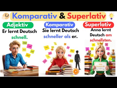 📚 100 Beispiele für Komparativ & Superlativ aus dem Alltag – Deutsch lernen für Anfänger A1/A2 🇩🇪