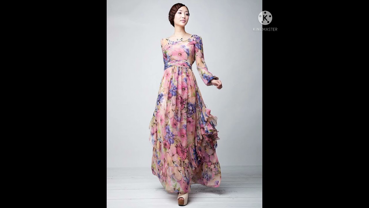 Chiffon Floral Maxi Dress Designs