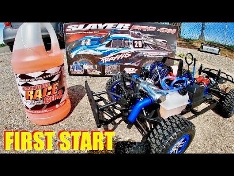 Traxxas Slayer Pro 4x4 - 50 MPH Nitro SCT On a REVO Chassis - Unboxing, Break in, Overview.
