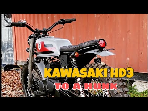 Kawasaki hd3 to a hunk scrat custom build #brat #scrambler