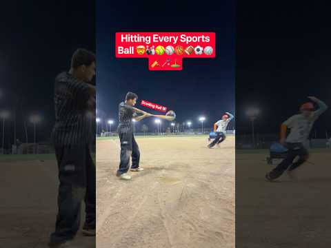 Hitting Different Sports Balls WITH Hank! #sports #sportsshorts #homerun #baseball #soccer