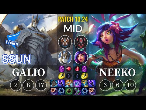 AF SSUN Galio vs Neeko Mid - KR Patch 10.24
