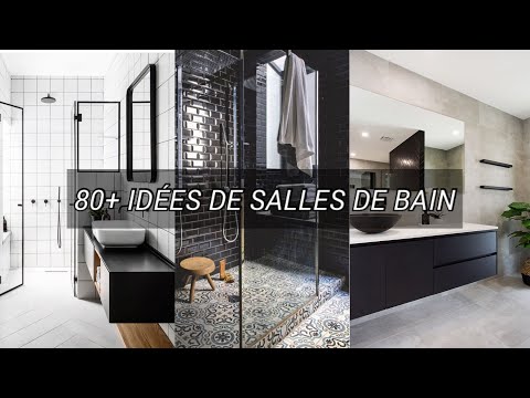 80+ idées de salles de bain moderne (noire, blanche, bois...)